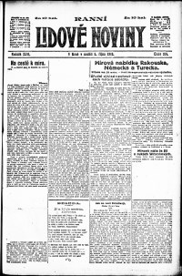 Lidov noviny z 6.10.1918, edice 1, strana 1
