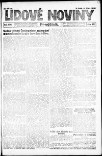 Lidov noviny z 6.10.1919, edice 1, strana 1