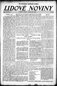 Lidov noviny z 6.10.1922, edice 1, strana 1