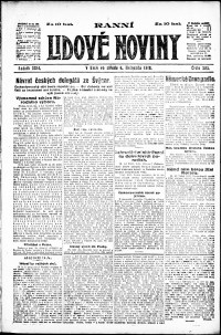 Lidov noviny z 6.11.1918, edice 1, strana 1