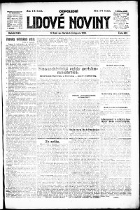 Lidov noviny z 6.11.1919, edice 2, strana 1