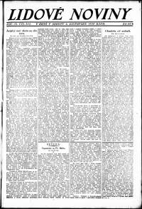 Lidov noviny z 6.11.1920, edice 1, strana 1