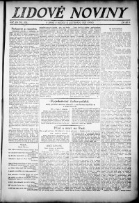 Lidov noviny z 6.11.1921, edice 1, strana 1