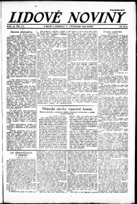 Lidov noviny z 6.11.1922, edice 1, strana 1