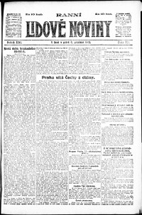 Lidov noviny z 6.12.1918, edice 1, strana 1