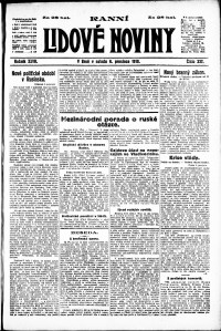 Lidov noviny z 6.12.1919, edice 1, strana 1