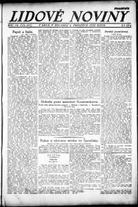 Lidov noviny z 6.12.1920, edice 1, strana 1