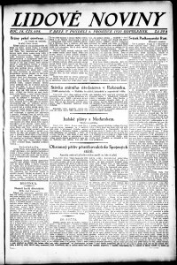 Lidov noviny z 6.12.1920, edice 3, strana 1