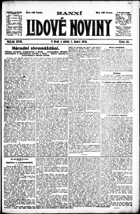 Lidov noviny z 7.2.1919, edice 1, strana 1