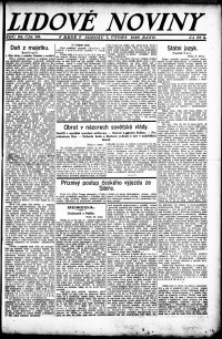 Lidov noviny z 7.2.1920, edice 1, strana 1