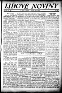Lidov noviny z 7.2.1922, edice 1, strana 1