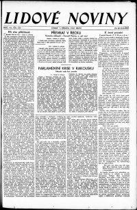 Lidov noviny z 7.3.1933, edice 1, strana 1