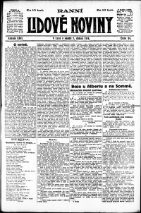 Lidov noviny z 7.4.1918, edice 1, strana 1