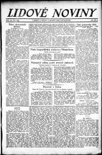 Lidov noviny z 7.4.1922, edice 2, strana 1