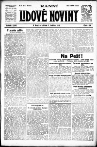 Lidov noviny z 7.5.1919, edice 1, strana 1