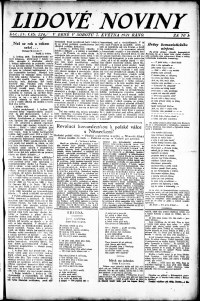 Lidov noviny z 7.5.1921, edice 1, strana 1