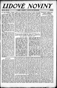 Lidov noviny z 7.5.1923, edice 2, strana 1