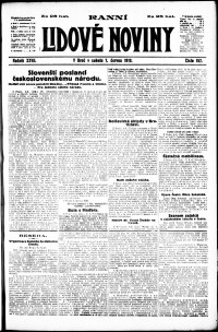 Lidov noviny z 7.6.1919, edice 1, strana 1