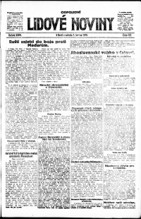 Lidov noviny z 7.6.1919, edice 2, strana 1