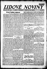 Lidov noviny z 7.6.1920, edice 1, strana 1