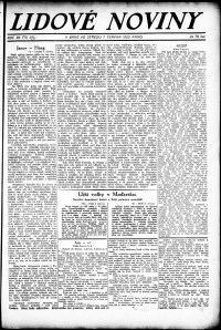 Lidov noviny z 7.6.1922, edice 1, strana 1