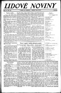 Lidov noviny z 7.6.1923, edice 1, strana 1