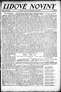 Lidov noviny z 7.7.1922, edice 1, strana 1