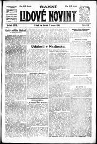 Lidov noviny z 7.8.1919, edice 1, strana 1