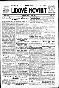 Lidov noviny z 7.8.1919, edice 2, strana 1