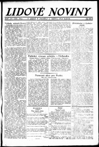 Lidov noviny z 7.8.1921, edice 1, strana 1