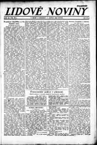 Lidov noviny z 7.8.1922, edice 1, strana 1
