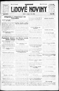Lidov noviny z 7.10.1919, edice 2, strana 1
