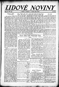Lidov noviny z 7.10.1922, edice 1, strana 1