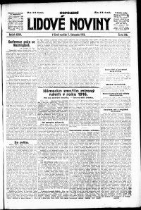 Lidov noviny z 7.11.1919, edice 2, strana 1