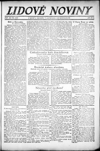 Lidov noviny z 7.11.1921, edice 2, strana 1