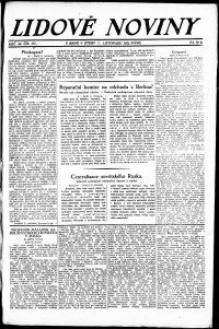 Lidov noviny z 7.11.1922, edice 1, strana 1