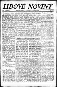 Lidov noviny z 7.11.1922, edice 2, strana 1