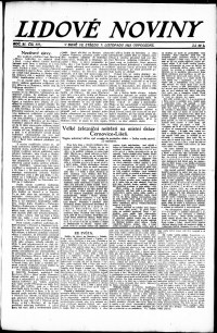 Lidov noviny z 7.11.1923, edice 1, strana 1