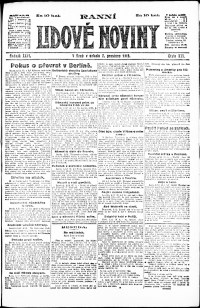 Lidov noviny z 7.12.1918, edice 1, strana 1