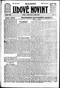 Lidov noviny z 8.1.1918, edice 1, strana 1