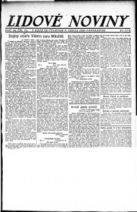 Lidov noviny z 8.1.1920, edice 2, strana 1