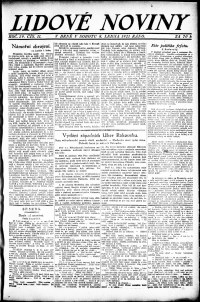 Lidov noviny z 8.1.1921, edice 1, strana 1