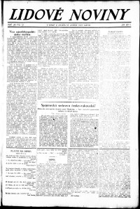 Lidov noviny z 8.1.1922, edice 1, strana 1