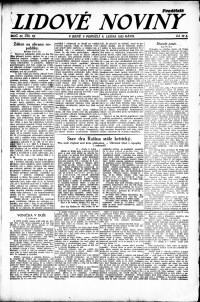 Lidov noviny z 8.1.1923, edice 1, strana 1