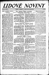 Lidov noviny z 8.1.1923, edice 2, strana 1