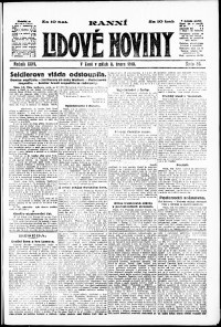 Lidov noviny z 8.2.1918, edice 1, strana 1