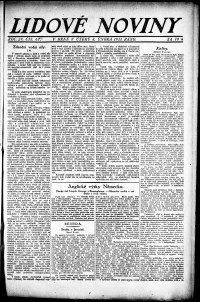 Lidov noviny z 8.2.1921, edice 1, strana 1