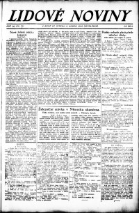 Lidov noviny z 8.2.1922, edice 1, strana 1