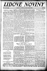 Lidov noviny z 8.2.1922, edice 2, strana 1