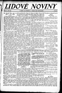 Lidov noviny z 8.2.1923, edice 2, strana 1